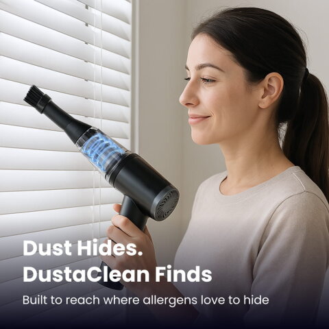 DustaClean nozzle reaching a narrow space